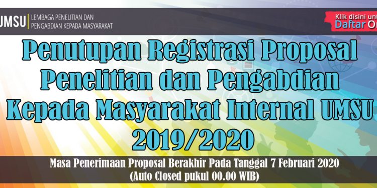 Pengumuman Penerimaan Proposal Penelitian dan Pengabdian kepada Masyarakat Internal UMSU 2019 – 2020